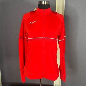 Nike Women’s Dri-Fit Training Sport Jacket Full Zip Red Zip Pockets Large NWT
